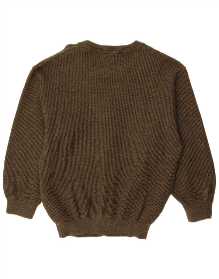 Vintage herre cardigan sweater IT 50 Medium Khaki New Wool