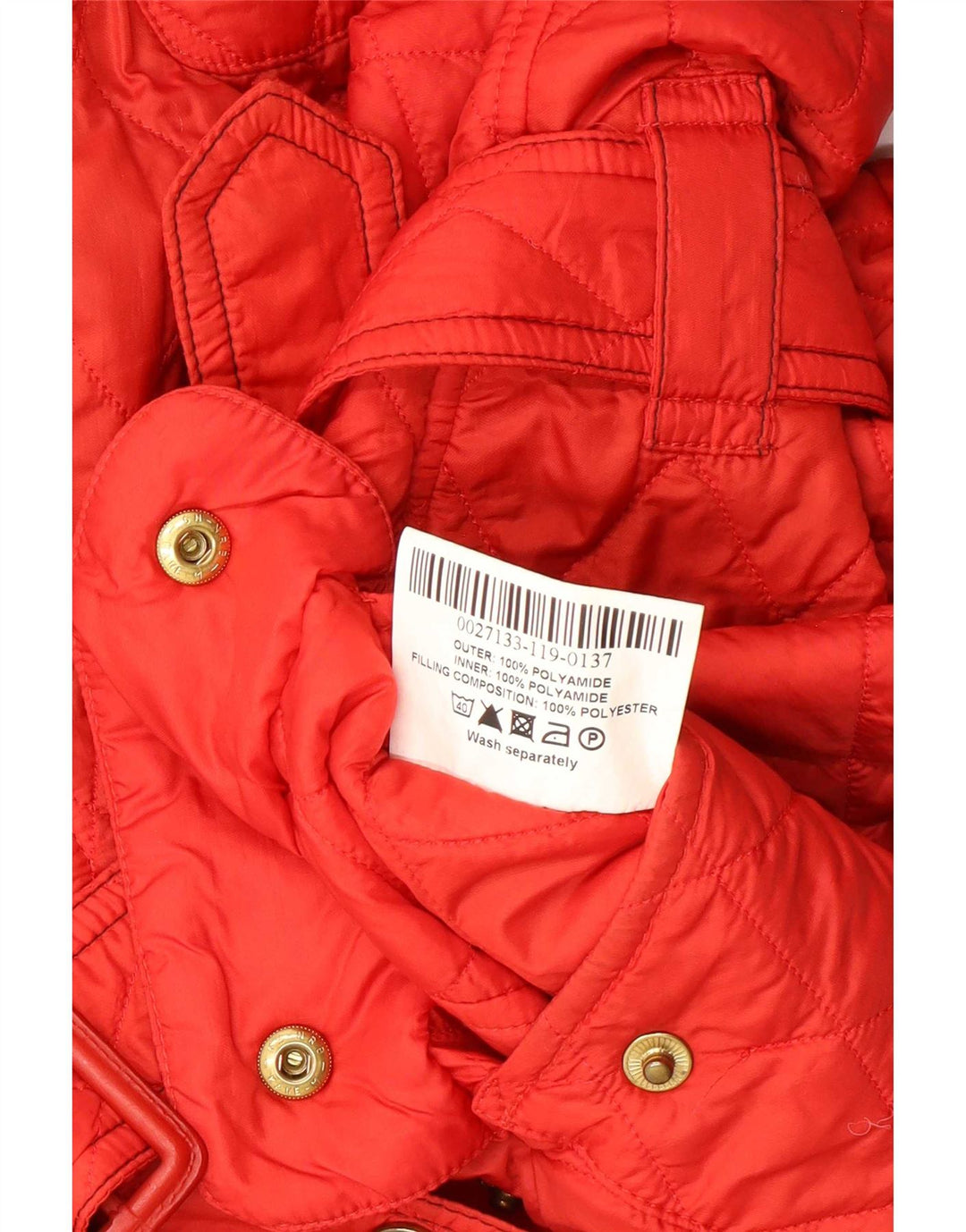 Barbour Quiltet jakke til kvinder UK 12 Medium Rød Polyamid