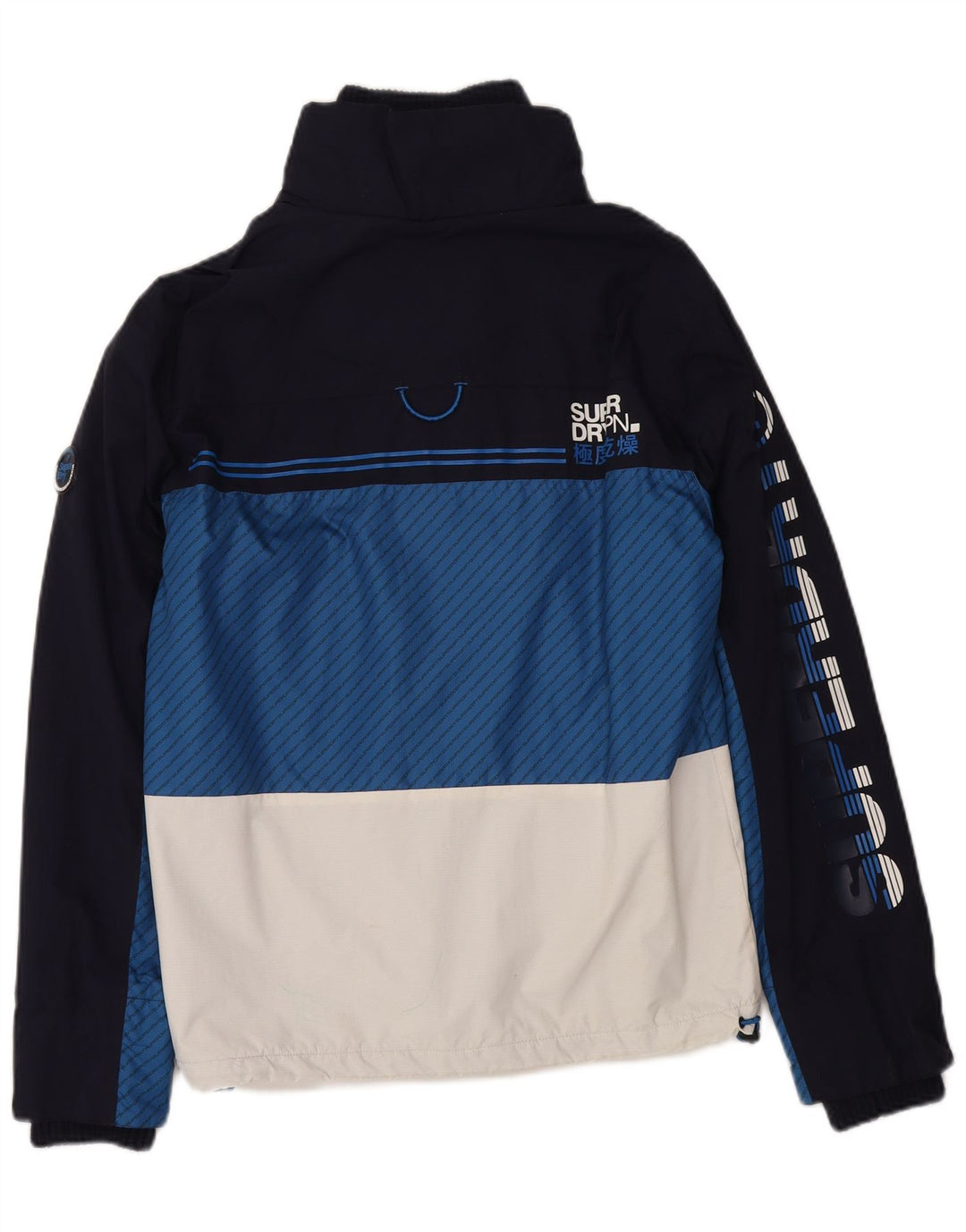 Superdry Herre Windtrekker Windbreaker Jacket UK 38 Medium Navy Blue
