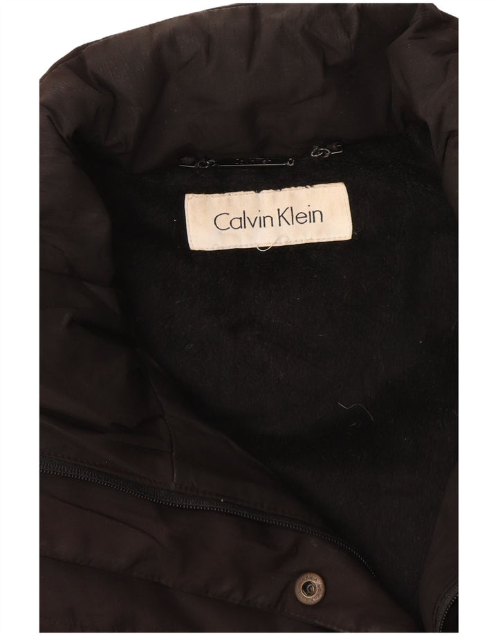 CALVIN KLEIN Dame Polstret Gilet UK 12 Medium Black