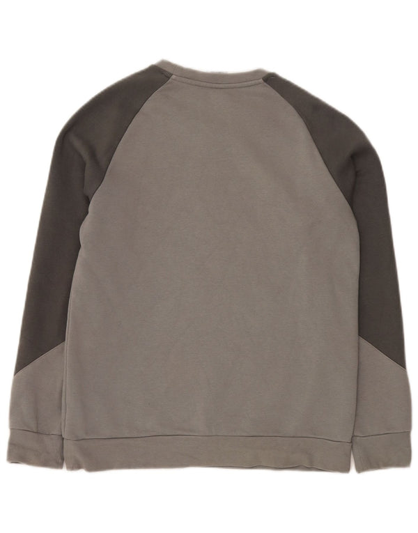 ADIDAS Grafisk Sweatshirt-trøje til drenge 13-14 år Grå Colourblock Bomuld