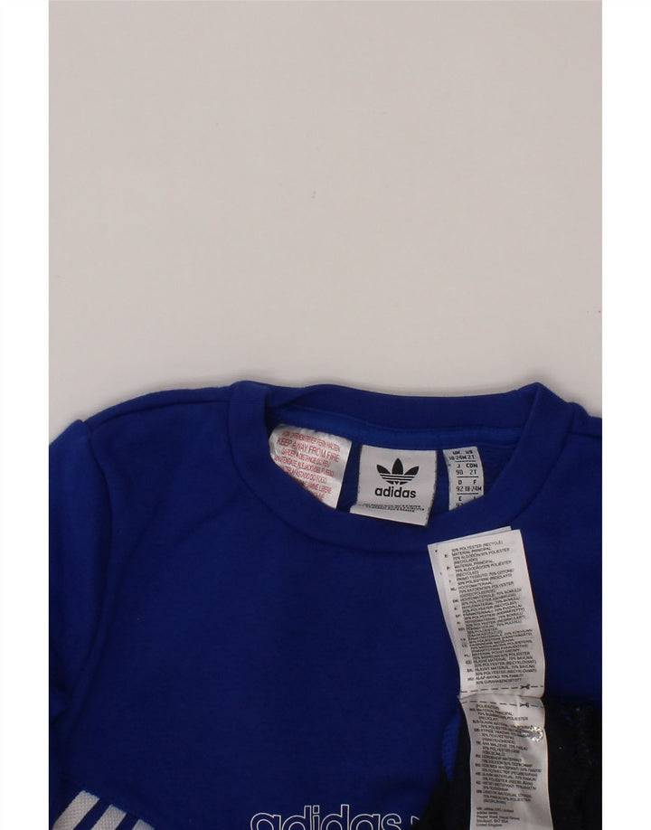 ADIDAS Grafisk Sweatshirt-trøje til baby drenge 18-24 måneder Blå Colourblock