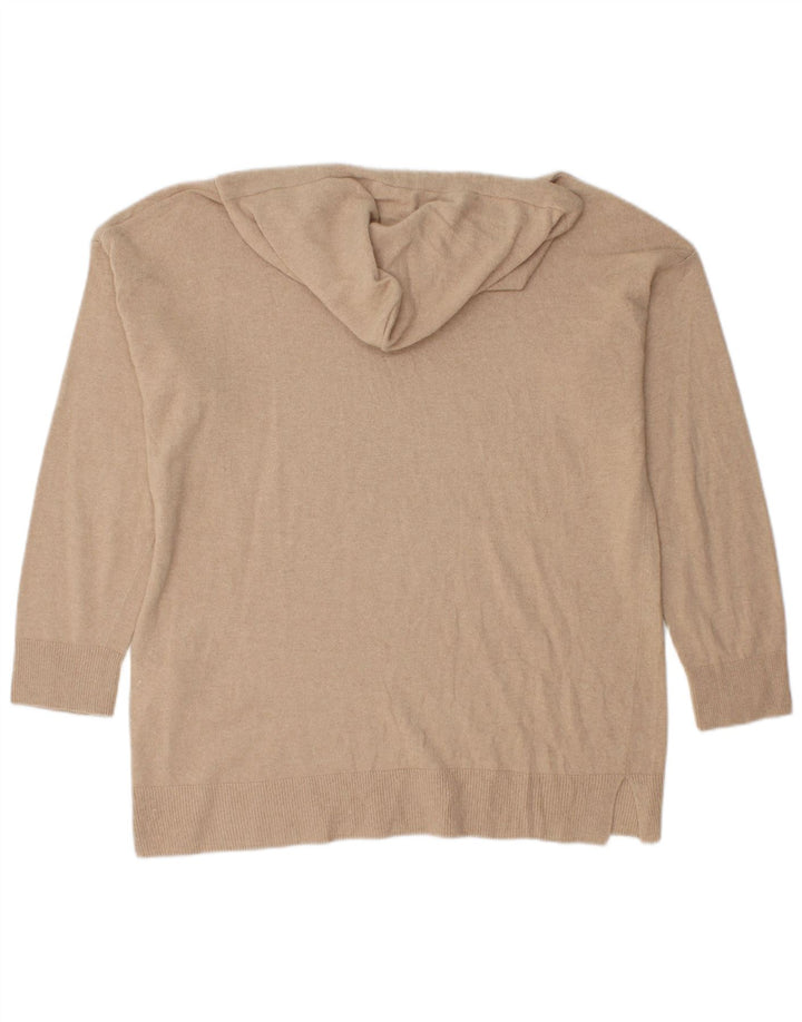 Benetton Dame Hættetrøje UK 14 Medium Beige Polyamid