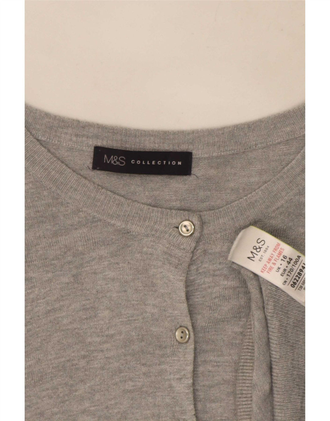 Marks & Spencer Dame Cardigan Sweater UK 16 Large Grey Viscose