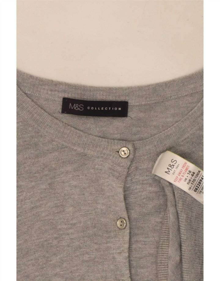 Marks & Spencer Dame Cardigan Sweater UK 16 Large Grey Viscose