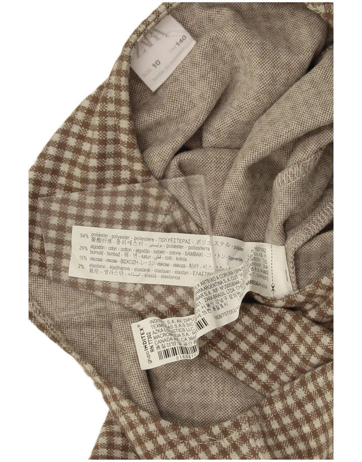 Zara Piger Jumpsuit uden ærmer 9-10 år W26 L23 Brun Gingham Polyester