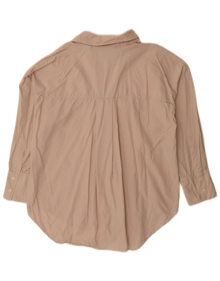 Zara Dame Oversized Shirt UK 10 Small Beige