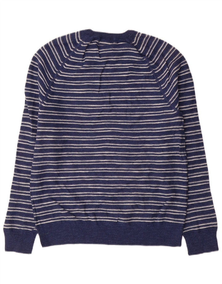 Marks & Spencer Herre sweater med rund hals, medium marineblå stribet