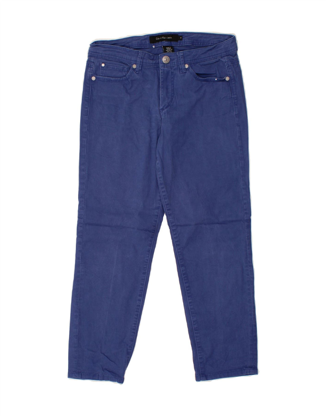 CALVIN KLEIN Womens Straight Casual Trousers US 8 Medium W30 L26 Blue Vintage Calvin Klein and Second-Hand Calvin Klein from Messina Hembry 