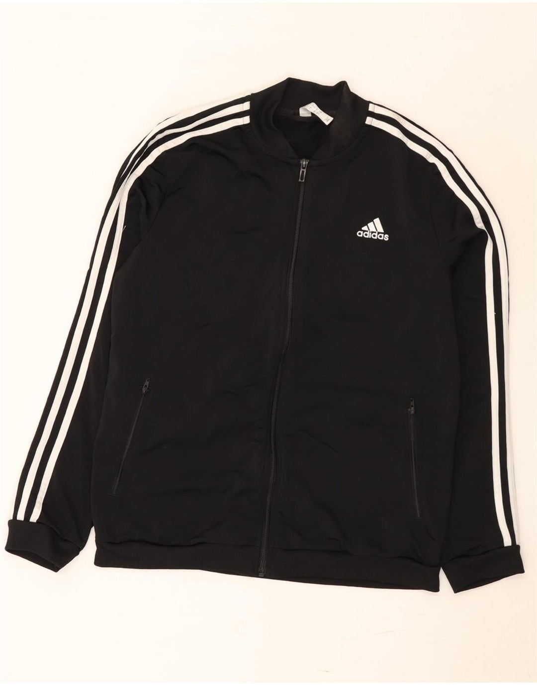 Adidas træningsdragt topjakke til kvinder UK 16/18 Stor sort polyester