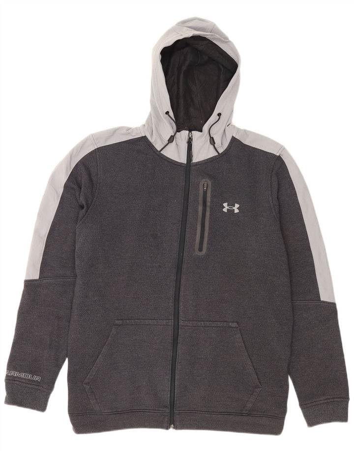 Under Armour Herre hættetrøje med lynlås mellemgrå Colourblock Bomuld