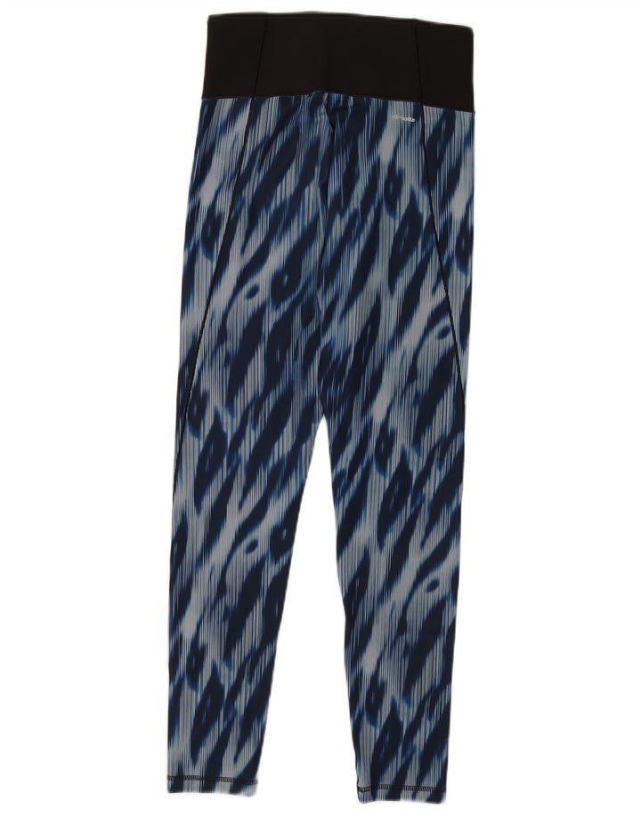 Adidas Womens Leggings UK 8-10 Small Blue Tie Dye Polyester