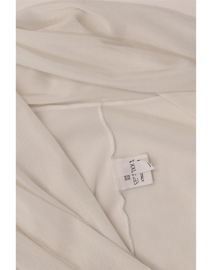 Vintage Dame Front Tie Crop Top UK 20 2XL Hvid Viscose