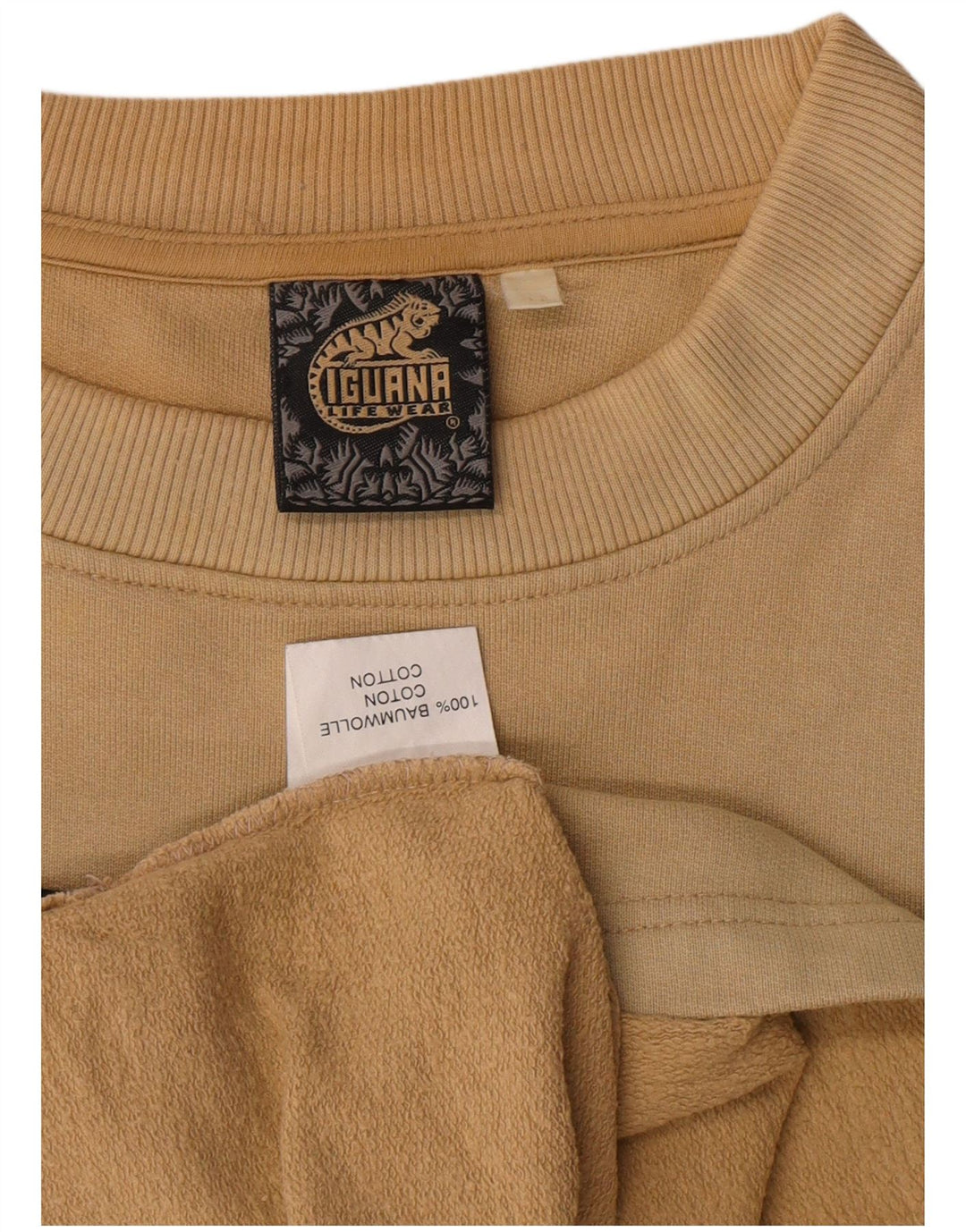 IGUANA Grafisk sweatshirt til mænd XL Beige bomuld