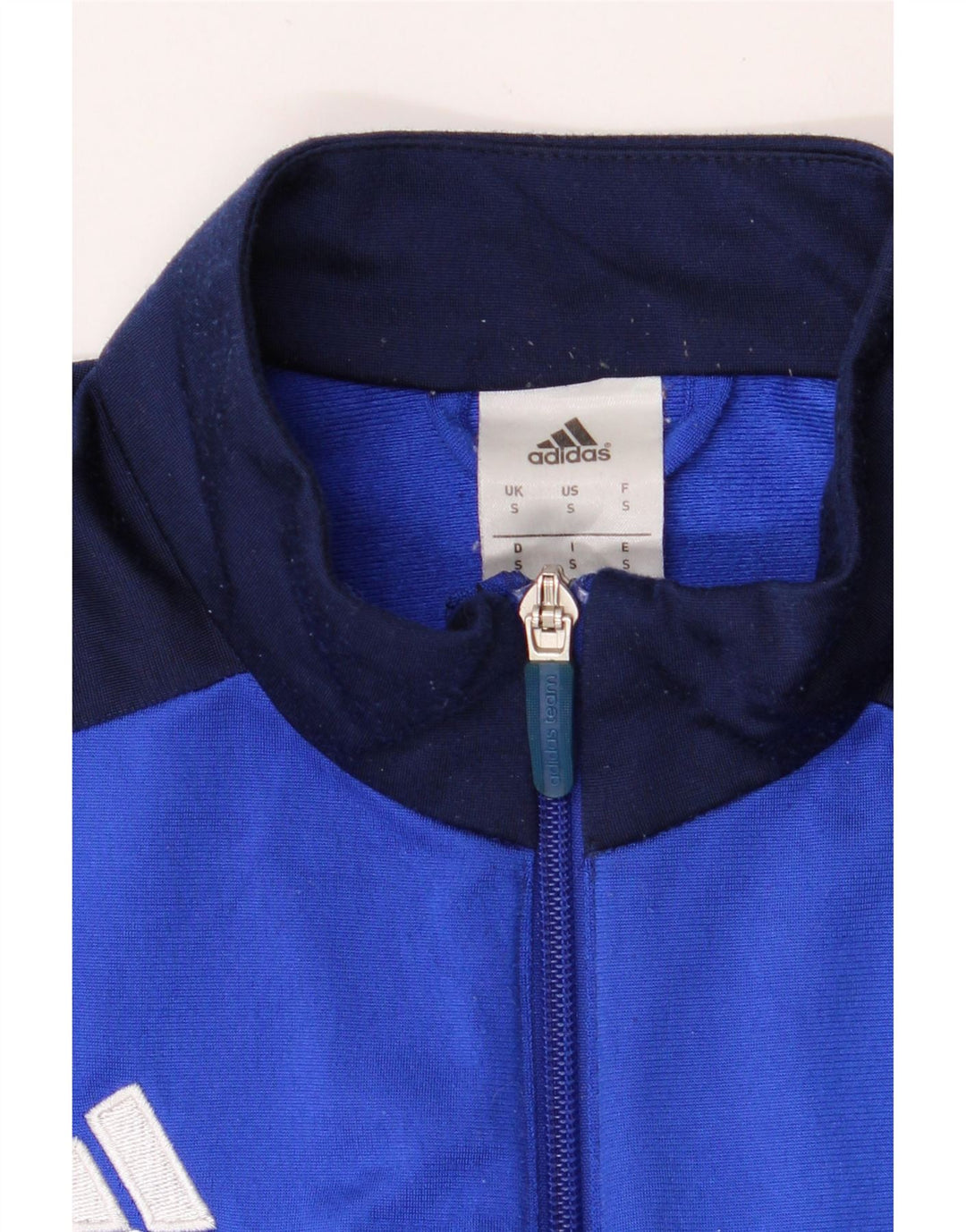 ADIDAS Mens Tracksuit Top Jacket Small Blue Colourblock Polyester Vintage Adidas and Second-Hand Adidas from Messina Hembry 