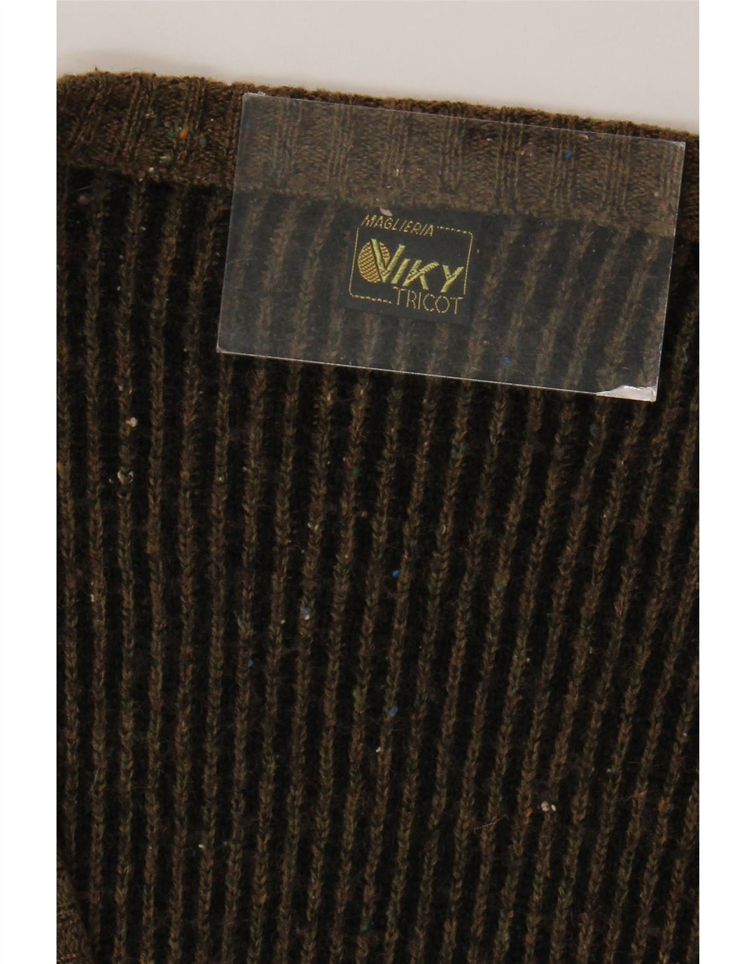 Viky Tricot Herre Cardigan Sweater IT 52 Stor Brun Geometrisk