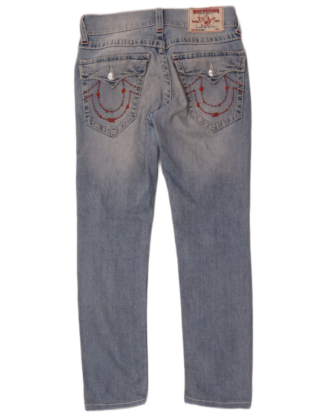 TRUE RELIGION Dame Slim Jeans W30 L29 Blå Bomuld
