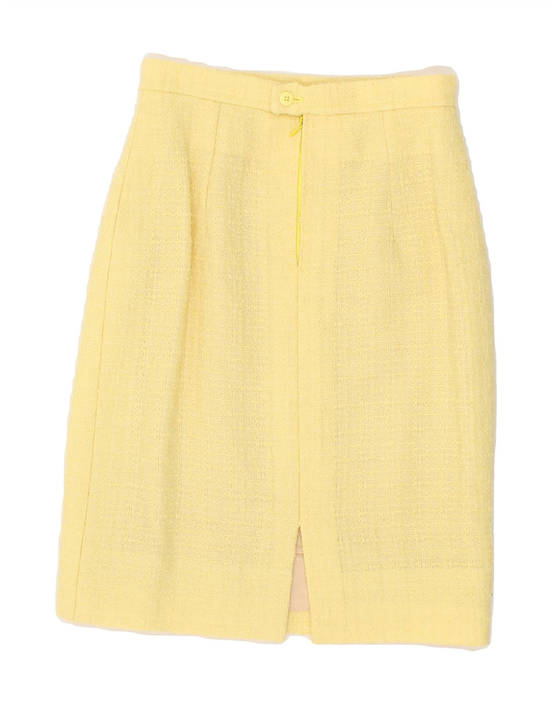 VINTAGE Womens Midi Skirt W25 XS Yellow Vintage Vintage and Second-Hand Vintage from Messina Hembry 