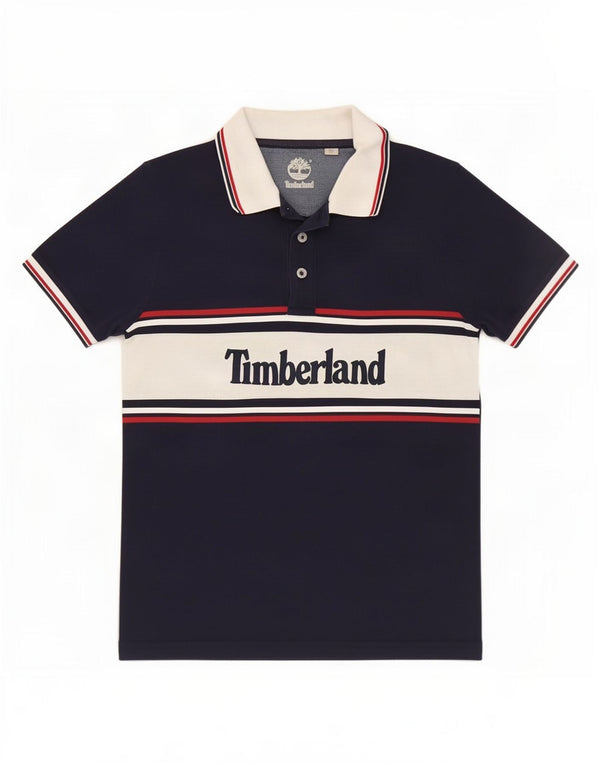 Timberland Boys Grafisk Polo Shirt 11-12 år XS Navy Blue Colourblock