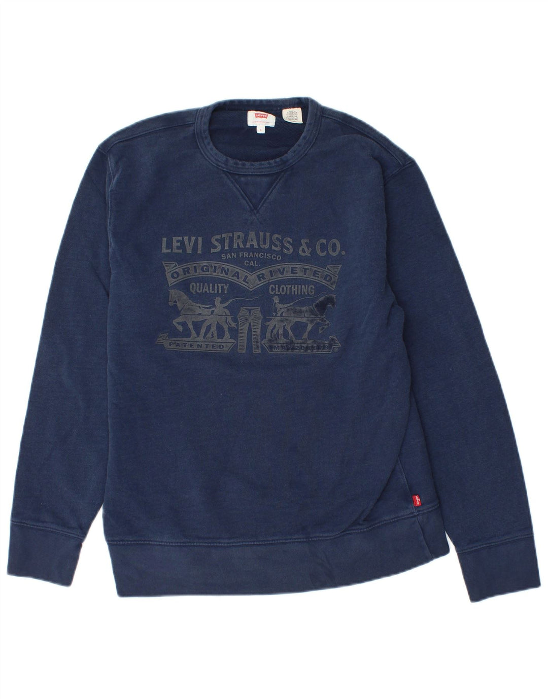 LEVI'S Grafisk sweatshirt til mænd, lille marineblå bomuld