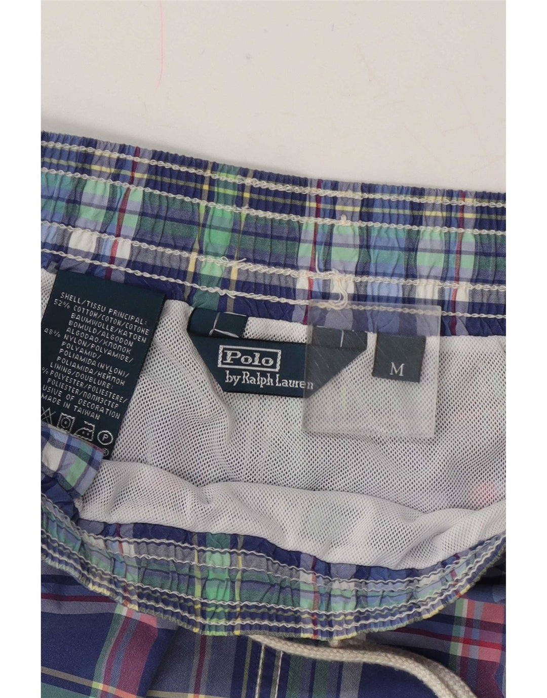Polo Ralph Lauren Badeshorts til mænd mellemblå ternet bomuld