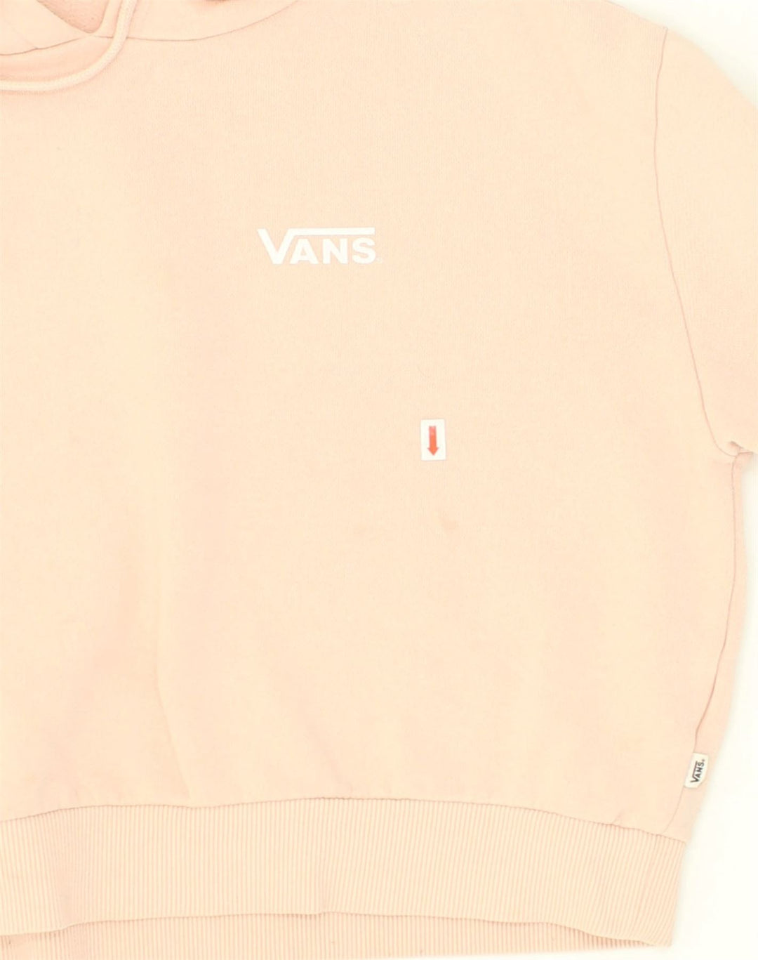 VANS Womens Crop Hoodie Jumper UK 10 Small Beige Cotton | Vintage Vans | Thrift | Second-Hand Vans | Used Clothing | Messina Hembry 