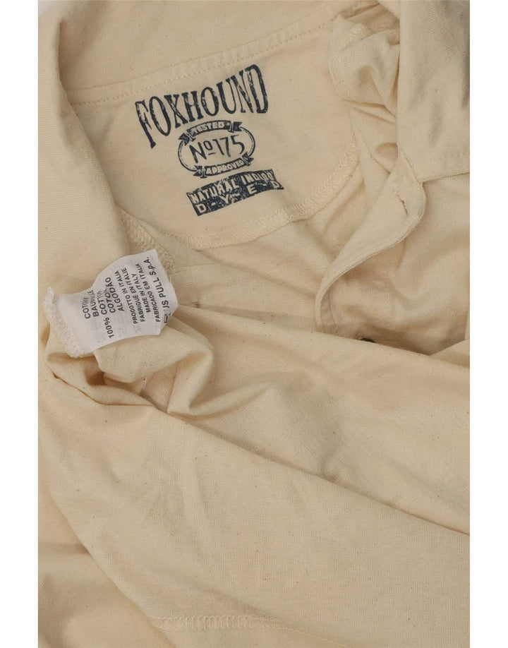Foxhound Herre grafisk poloshirt Medium Beige Bomuld Retro