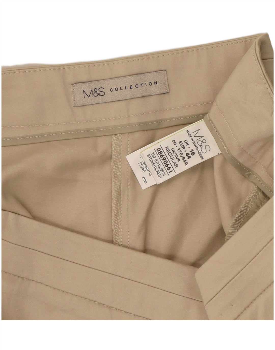 Marks & Spencer Dame Slim Cropped Trousers UK 16 Large W34 L25 Beige