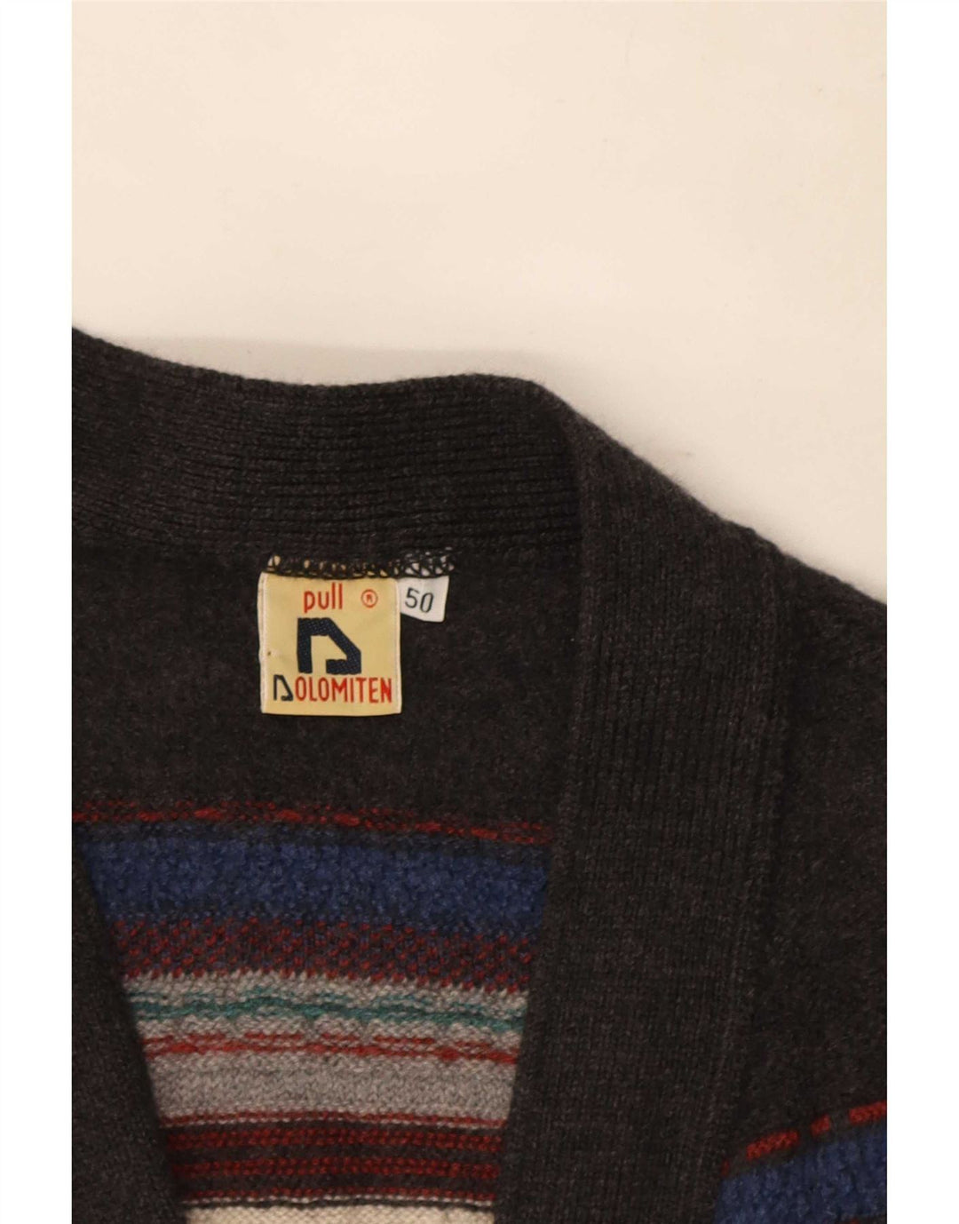 Dolomiten Herre Cardigan Sweater IT 50 Medium Flerfarvet geometrisk uld