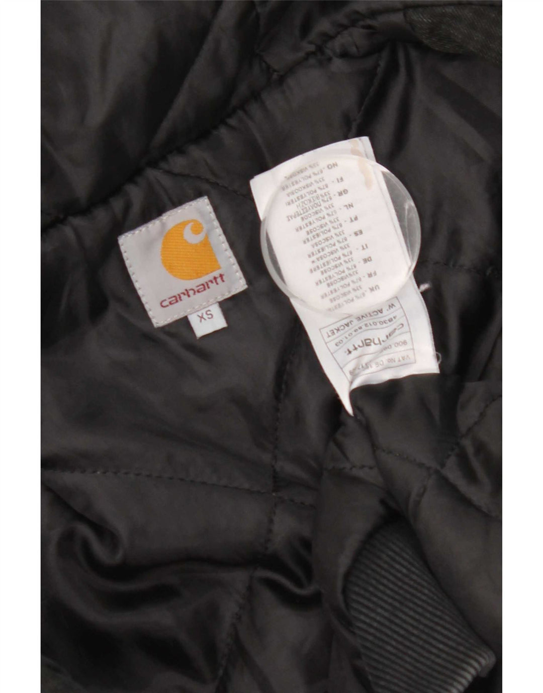 Carhartt hættebomberjakke til kvinder UK 6 XS sort ternet polyester