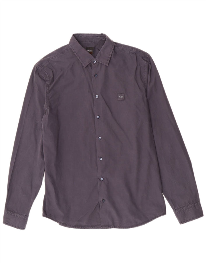 Hugo Boss Herre Slim Fit Skjorte Large Navy Blue