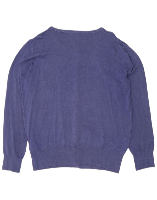 Marks & Spencer Womens Cardigan Sweater UK 16 Large Blue Viscose