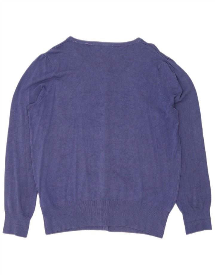 Marks & Spencer Dame Cardigan Sweater UK 16 Large Blue Viscose