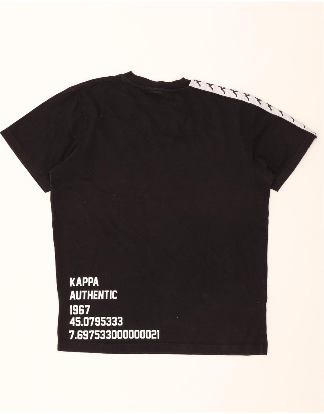 KAPPA Herre grafisk T-shirt Top Medium Sort Colourblock Bomuld