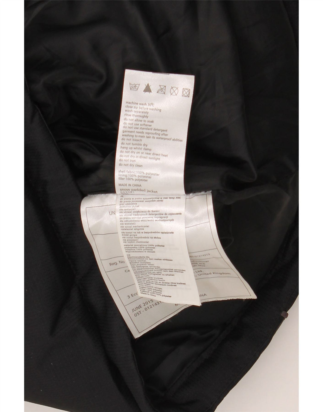 Mountain Warehouse Herre hættepolstret jakke UK 36 Lille sort polyester