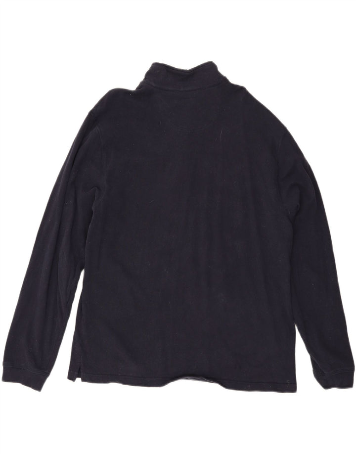 IZOD Mens Zip Neck Sweatshirt Jumper XL Navy Blue Cotton Vintage Izod and Second-Hand Izod from Messina Hembry 