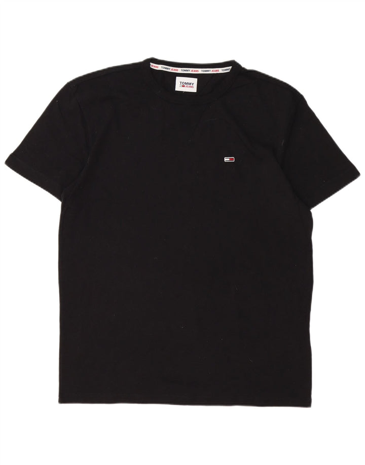 Tommy Hilfiger Herre T-Shirt Top Medium Sort Bomuld