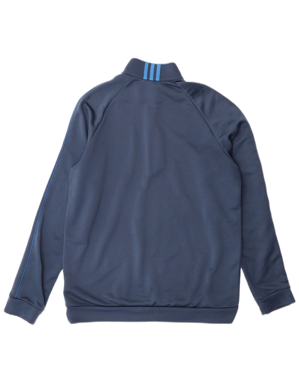 Adidas Herre Climalite Pullover med lynlås-hals Træningsdragt Top Medium Blue Polyester
