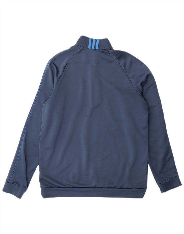Adidas Herre Climalite Pullover med lynlås-hals Træningsdragt Top Medium Blue Polyester
