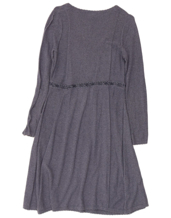 White Stuff Dame Langærmet Jumper Dress UK 10 Small Grey Fair Isle
