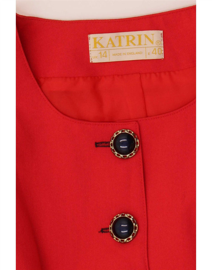 Katrin Dame 8 Button Blazer Jacket UK 14 Medium Red