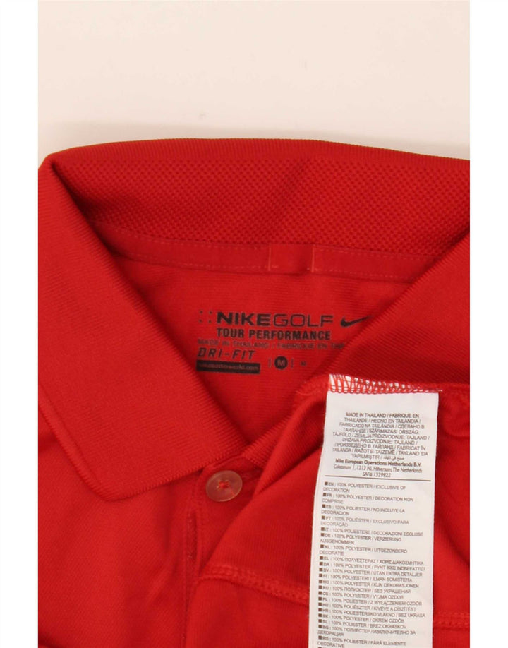 Nike Dri Fit poloshirt til mænd, medium rød Colourblock Polyester