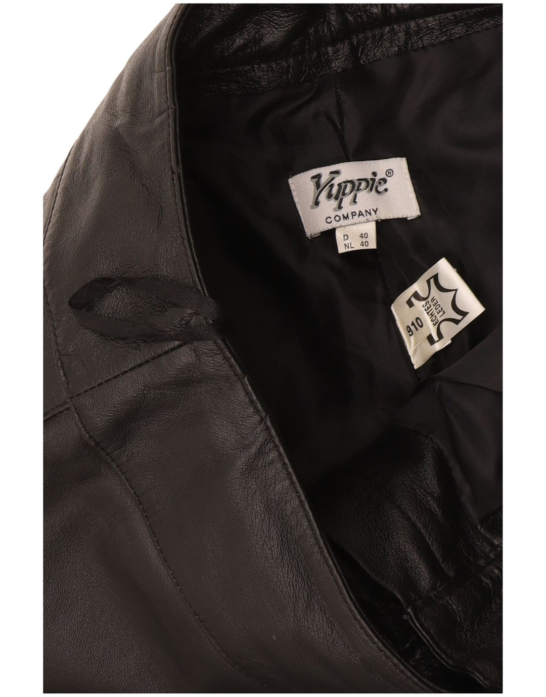 Yuppie Dame Bootcut Læderbukser EU 40 Medium W32 L30 Sort