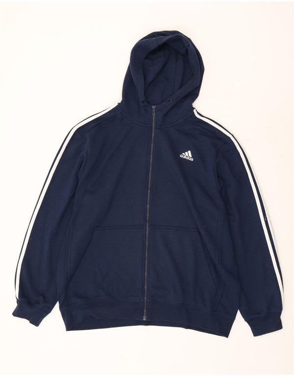 Adidas Herre Climalite hættetrøje med lynlås XL marineblå polyester