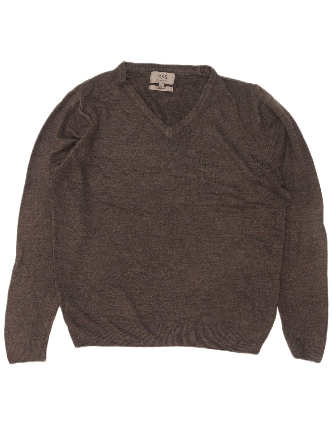 Marks & Spencer Herre V-hals sweater Medium Grå Akryl