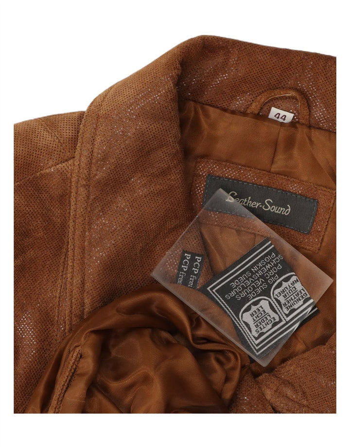 VINTAGE Womens Oversized Suede Overcoat IT 44 Medium Brown Leather Vintage Vintage and Second-Hand Vintage from Messina Hembry 