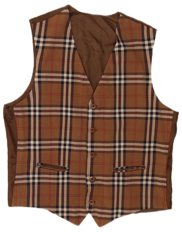Vintage vest til mænd, medium brun ternet