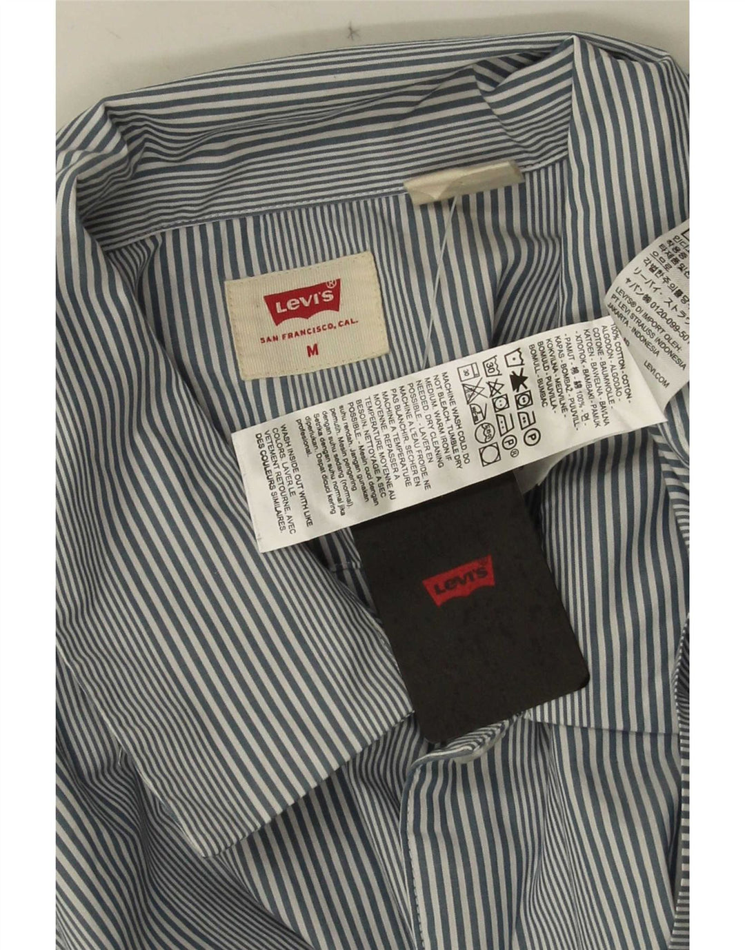 Levi's kortærmet herreskjorte mellemblå stribet bomuld