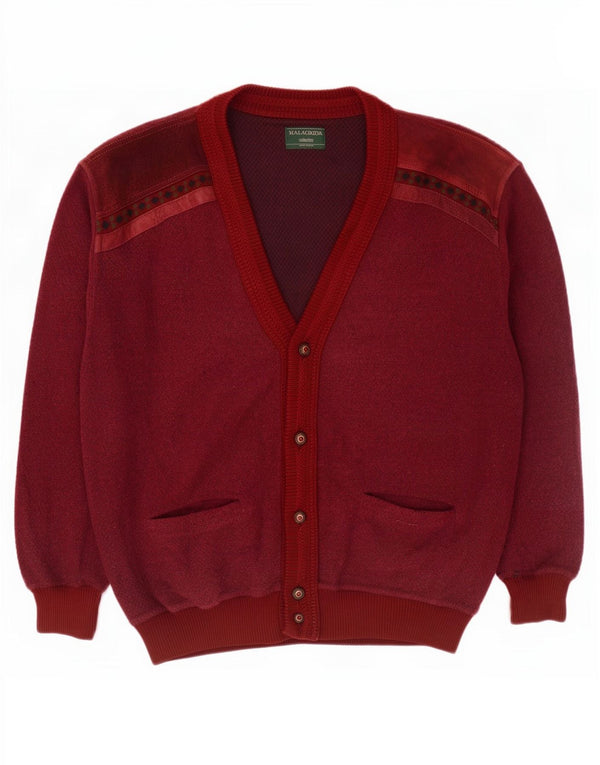 Malagrida Herre Cardigan Sweater XL Burgundy
