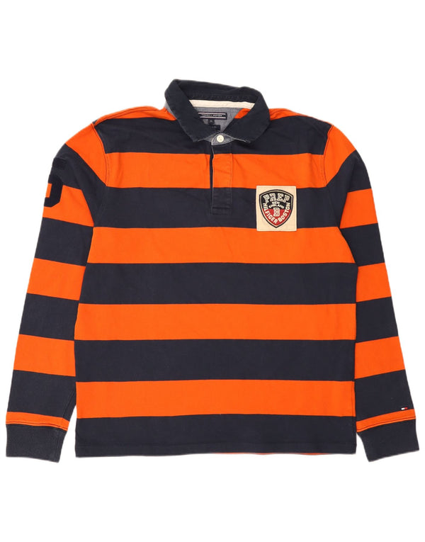 Tommy Hilfiger Herre Vintage Fit Grafisk Rugby Polo Shirt XL Blå Stribet